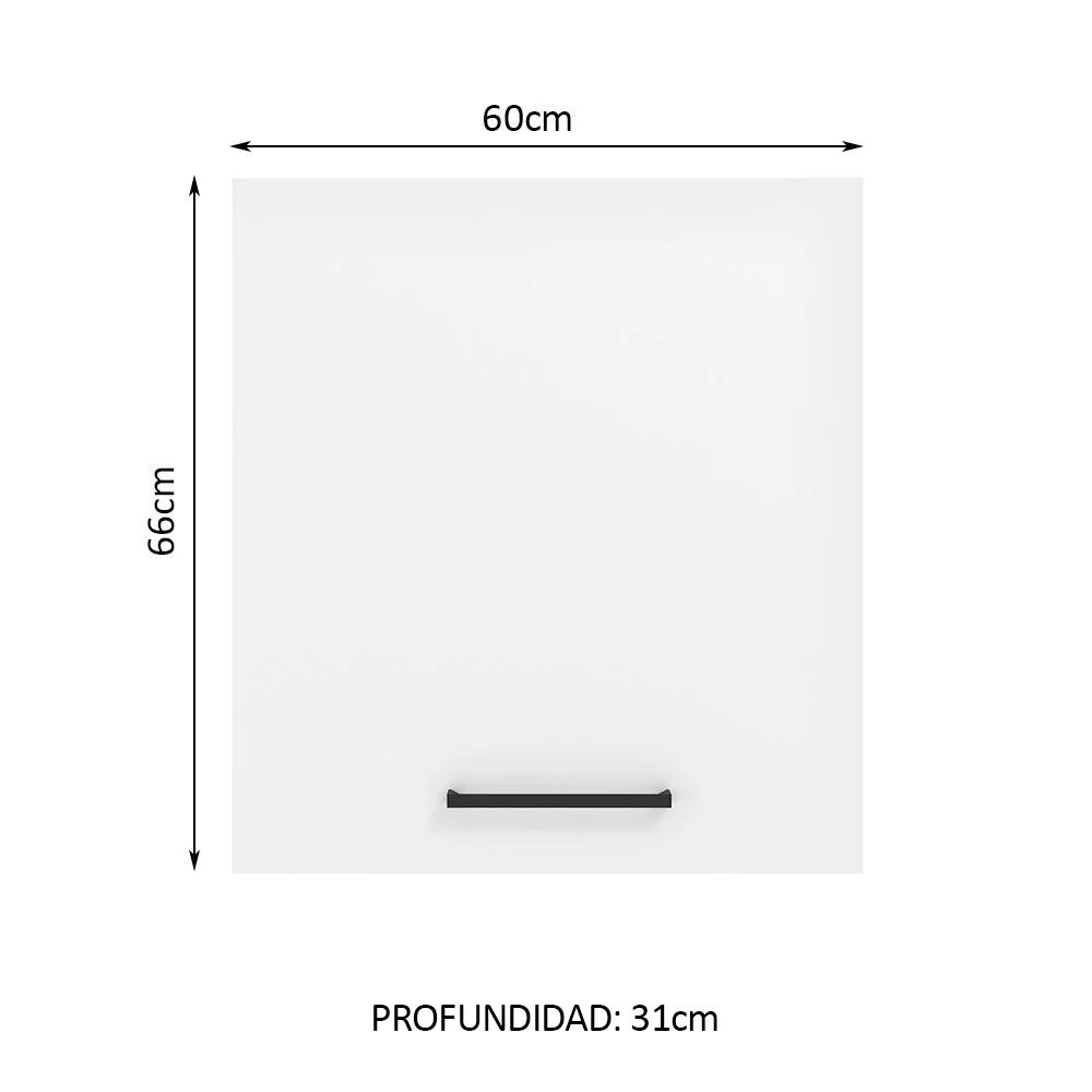 Alacena 60 cm 1 Puerta Agata Marrón/Blanco - Image 2