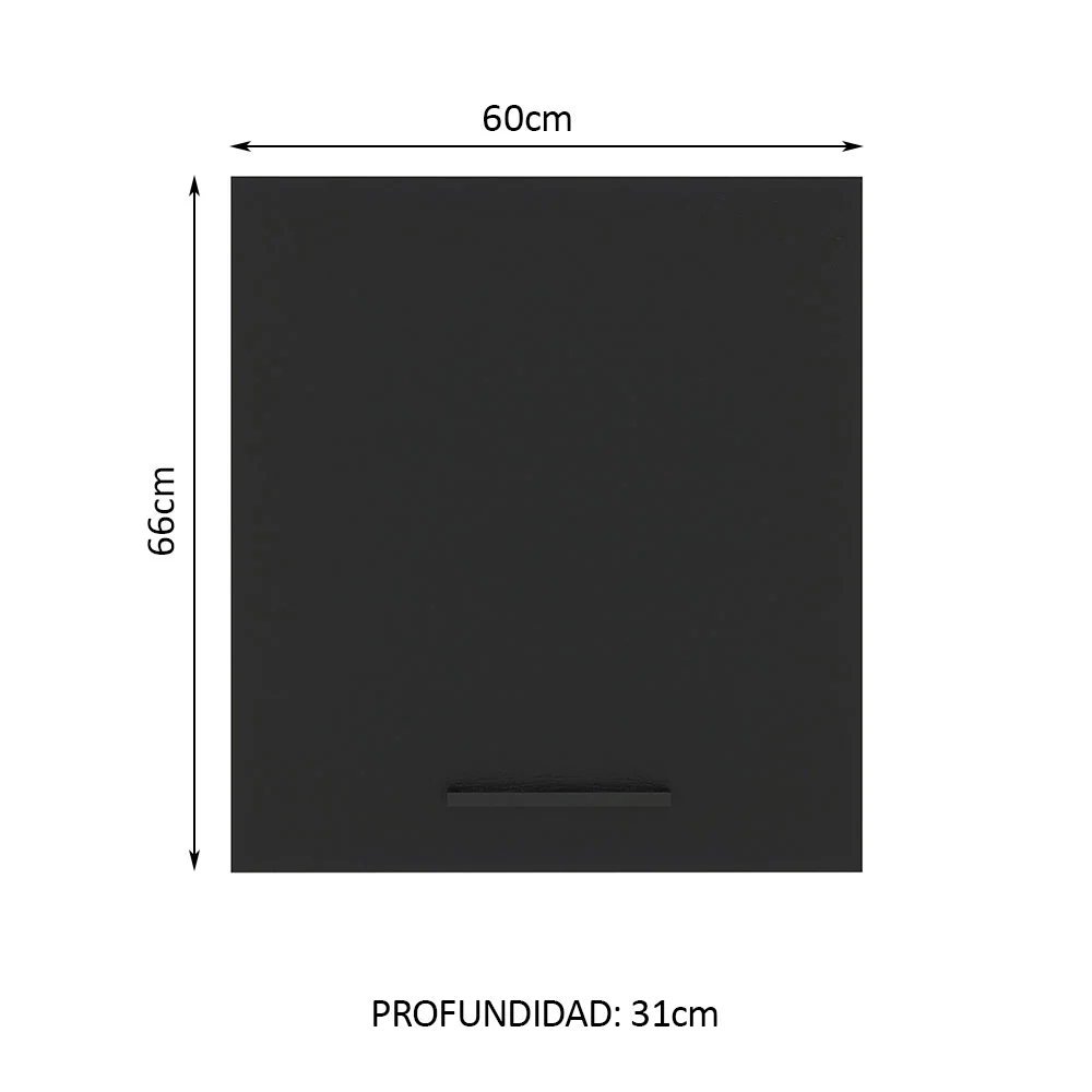 Alacena 60 cm 1 Puerta Agata Marrón/Negro - Image 2