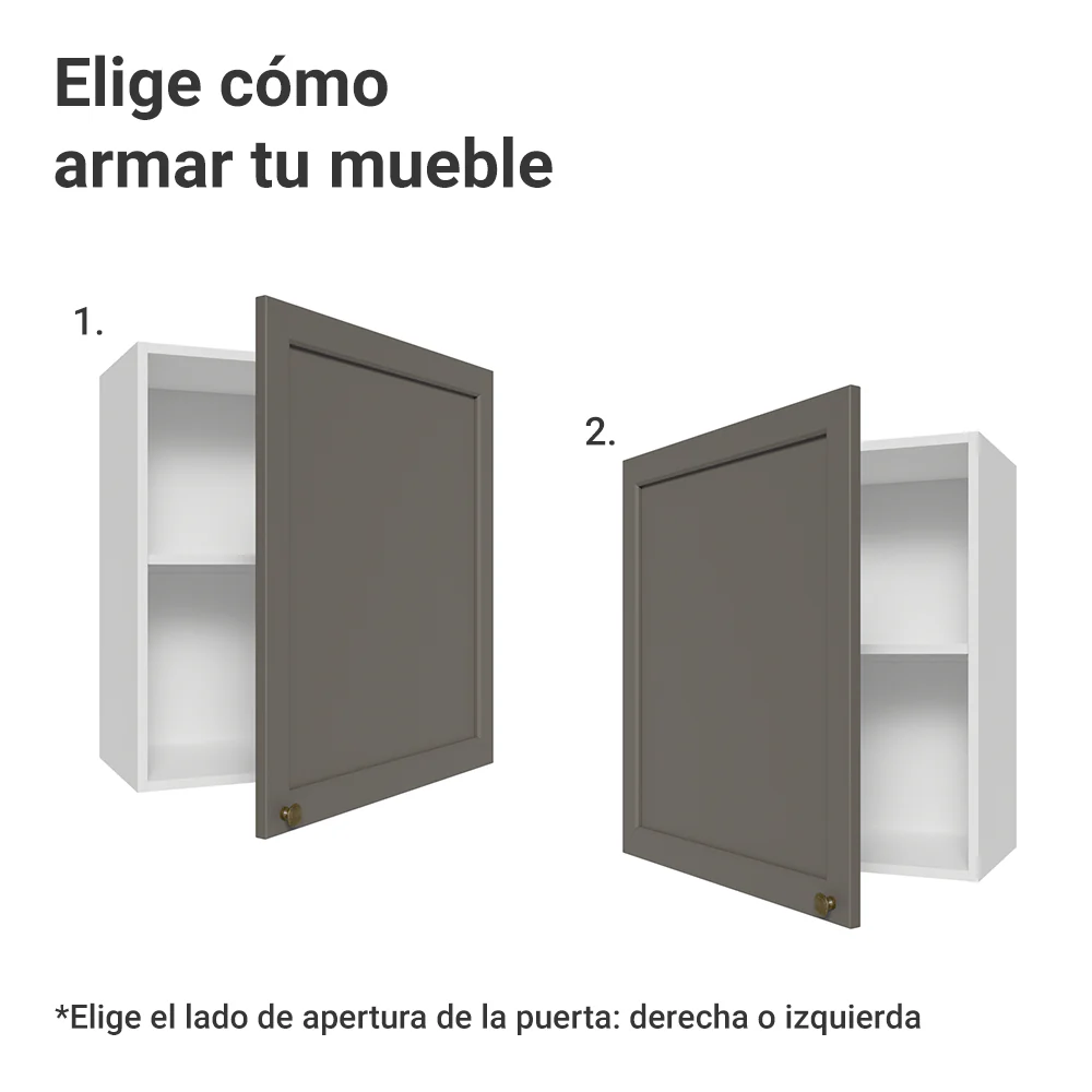 Alacena 60 cm 1 Puerta Blanco/Gris Vik Madesa - Image 4