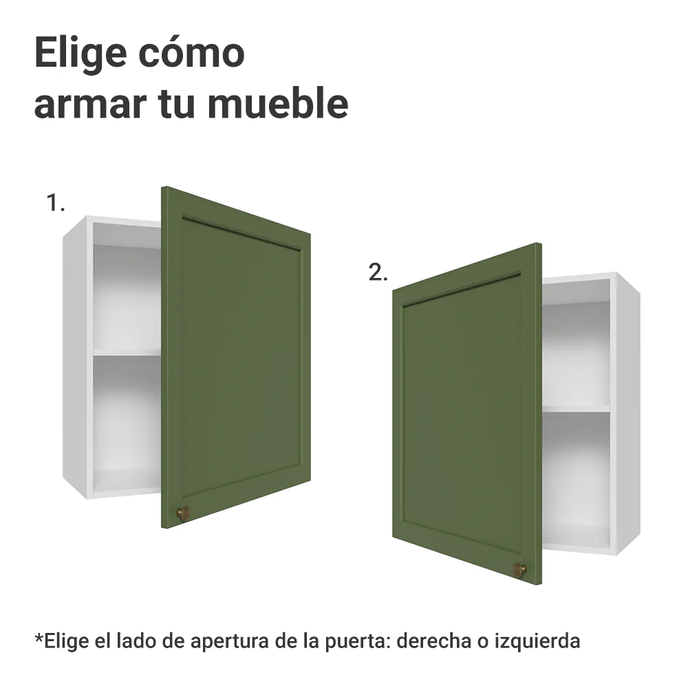 Alacena 60 cm 1 Puerta Blanco/Verde Vik Madesa - Image 4