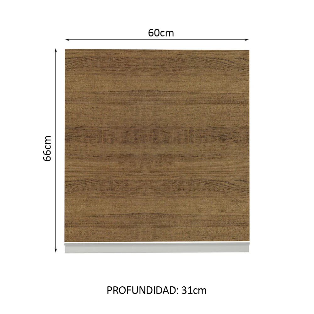 Alacena 60 cm 1 Puerta Glamy Blanco/Marrón - Image 2