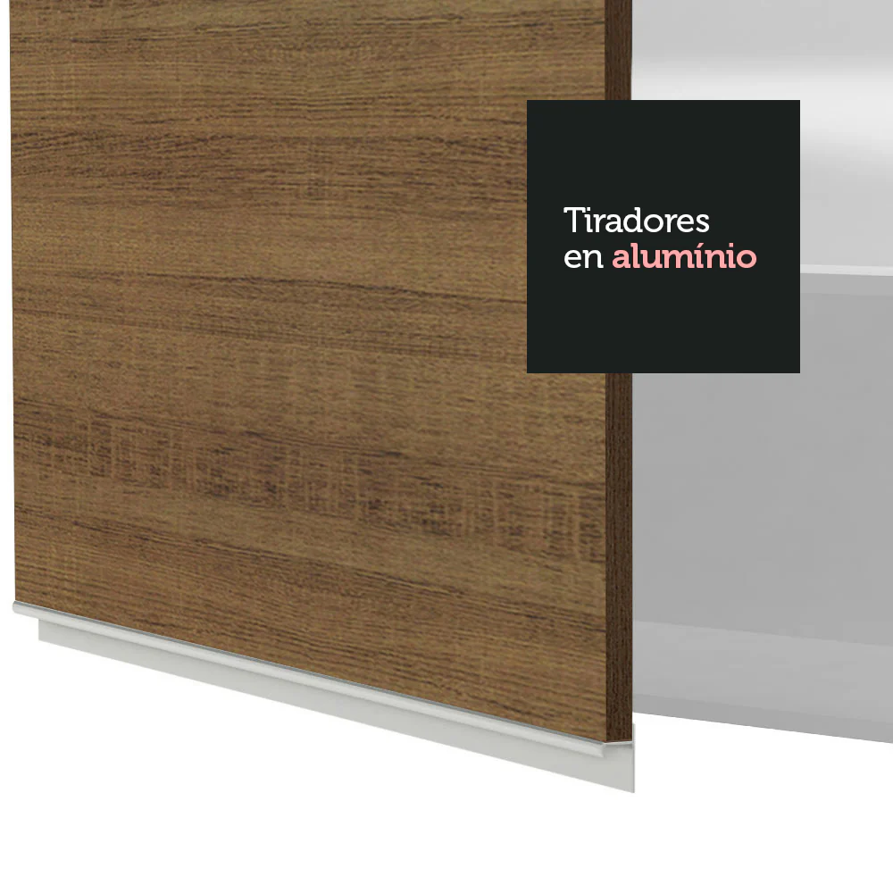 Alacena 60 cm 1 Puerta Glamy Blanco/Marrón - Image 5