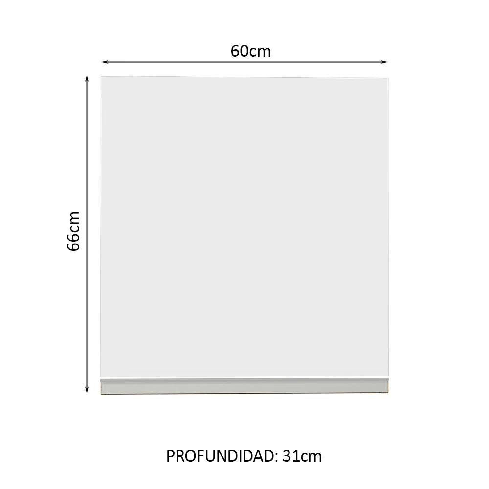 Alacena 60 cm 1 Puerta Glamy Marrón/Blanco - Image 2