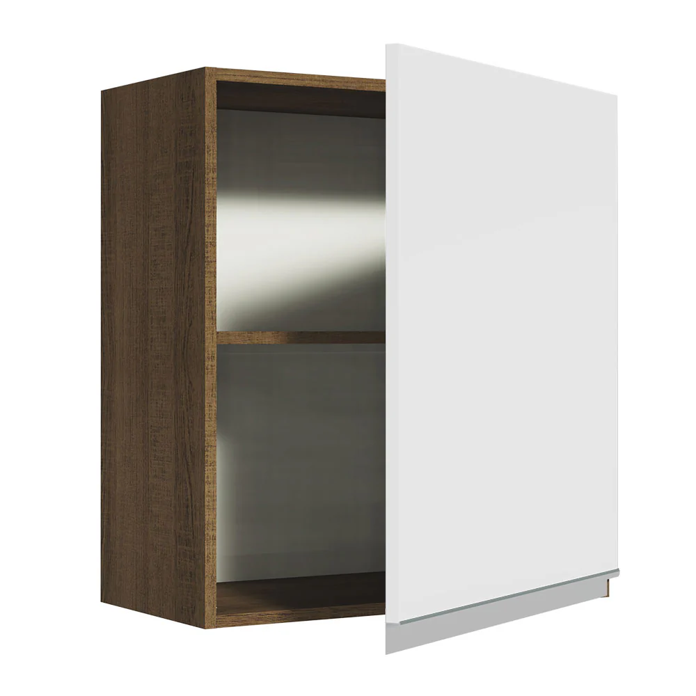 Alacena 60 cm 1 Puerta Glamy Marrón/Blanco - Image 6