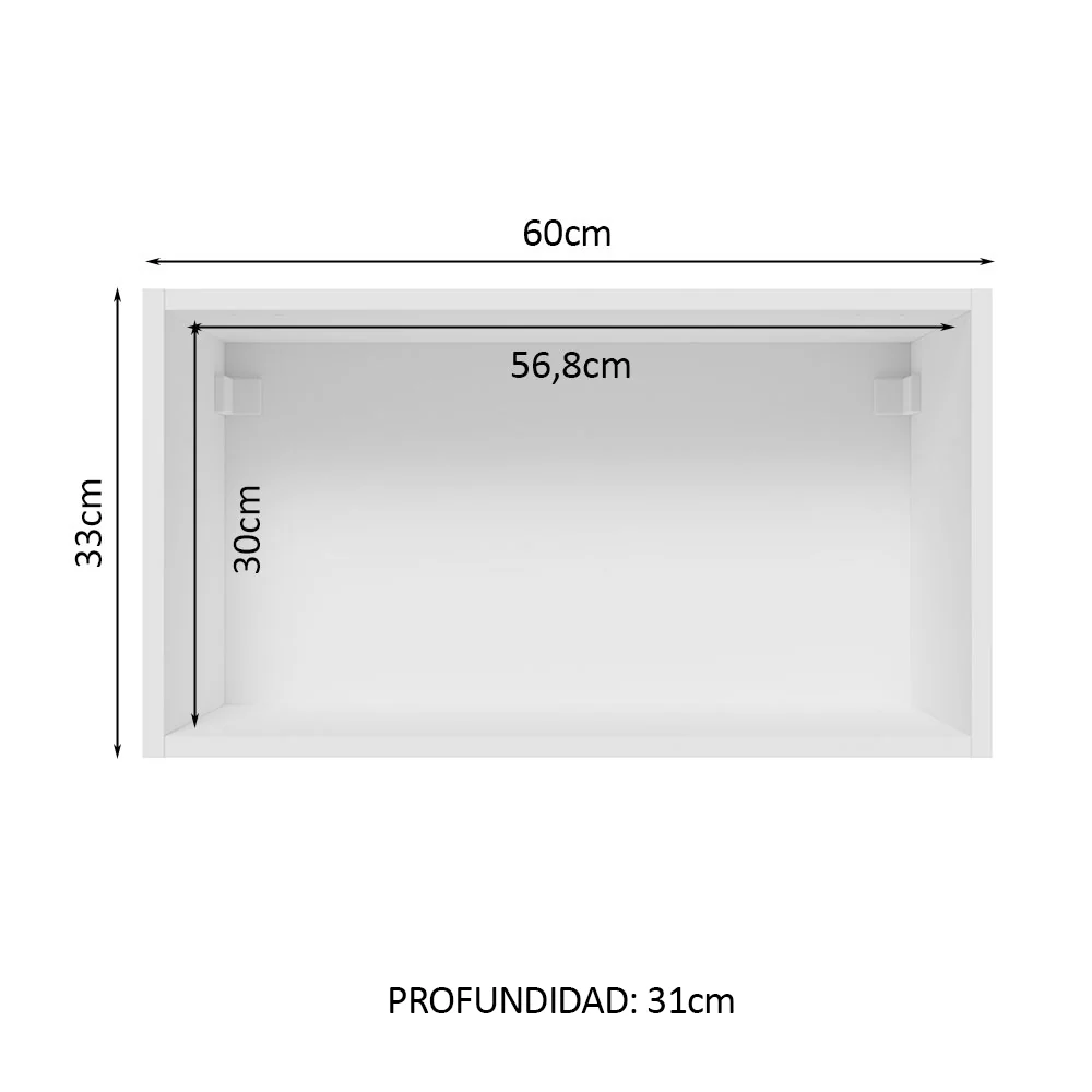 Alacena 60 cm 1 Puerta Lux Blanco/Gris - Image 3