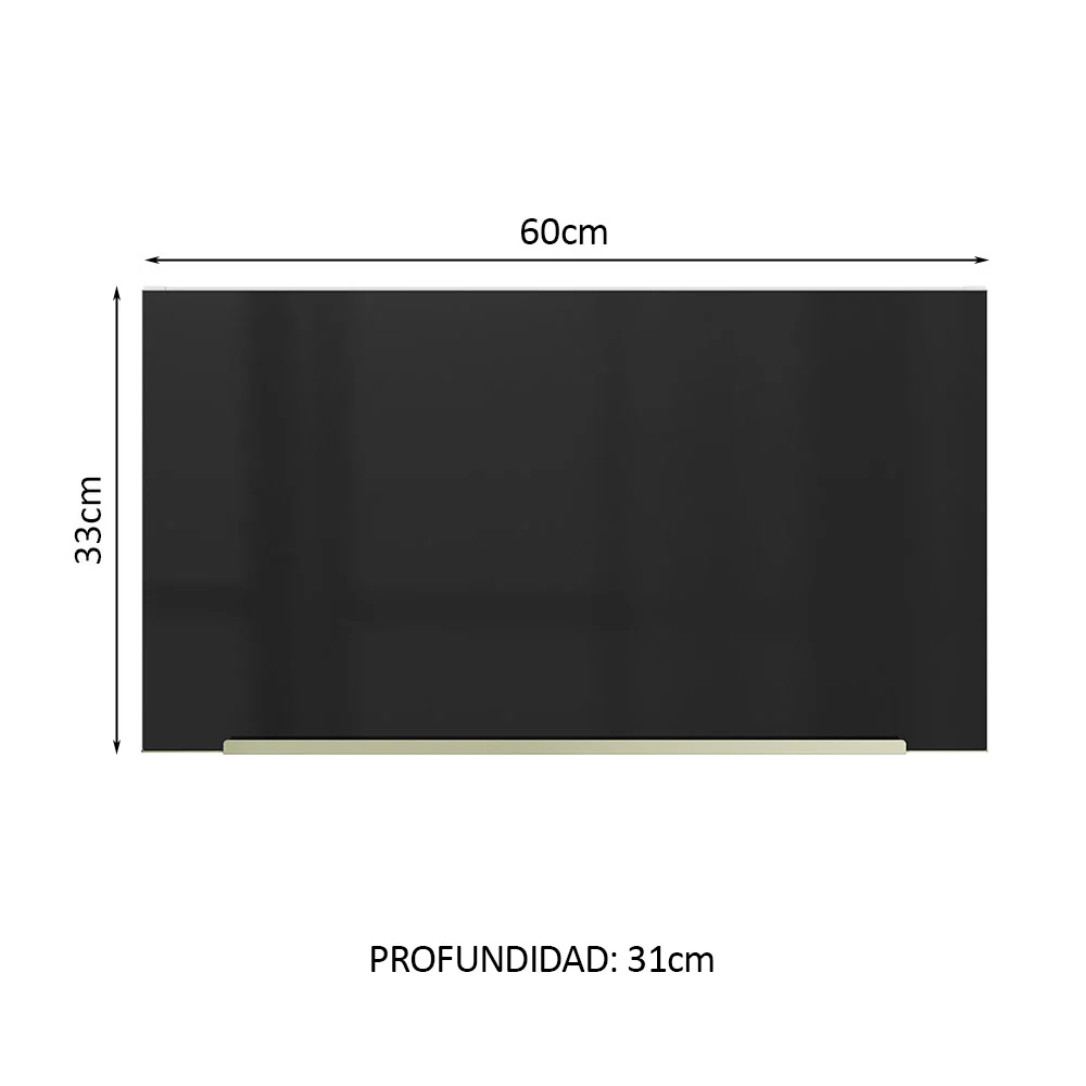 Alacena 60 cm 1 Puerta Lux Blanco/Negro - Image 2