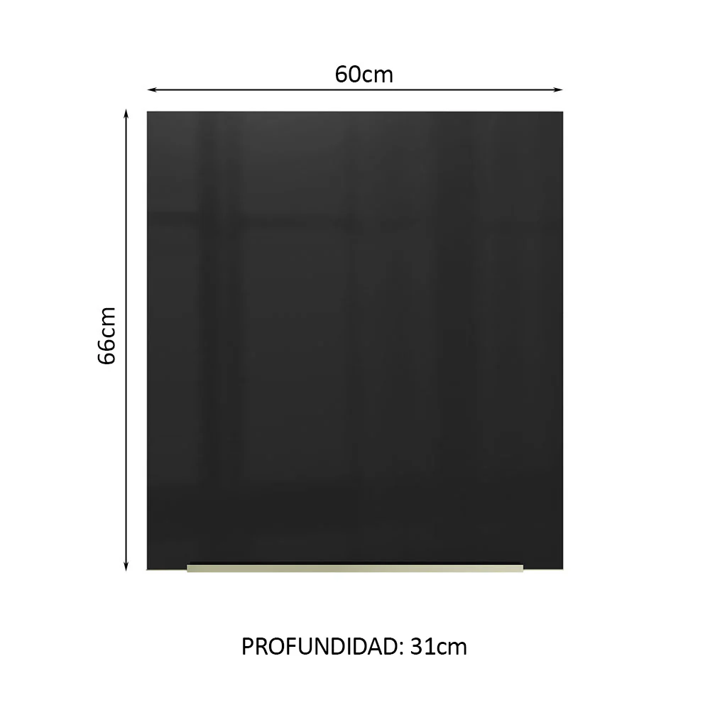 Alacena 60 cm 1 Puerta Lux Blanco/Negro - Image 2