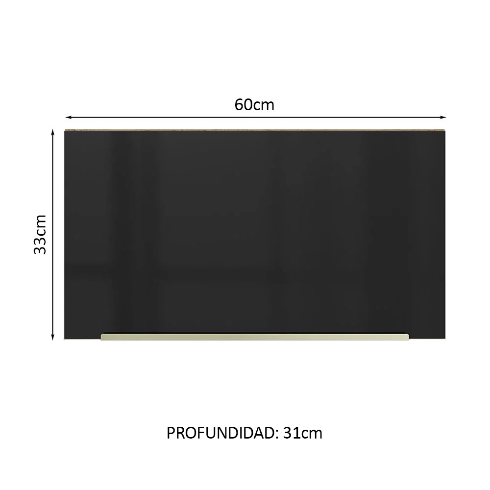 Alacena 60 cm 1 Puerta Lux Marrón/Negro - Image 2
