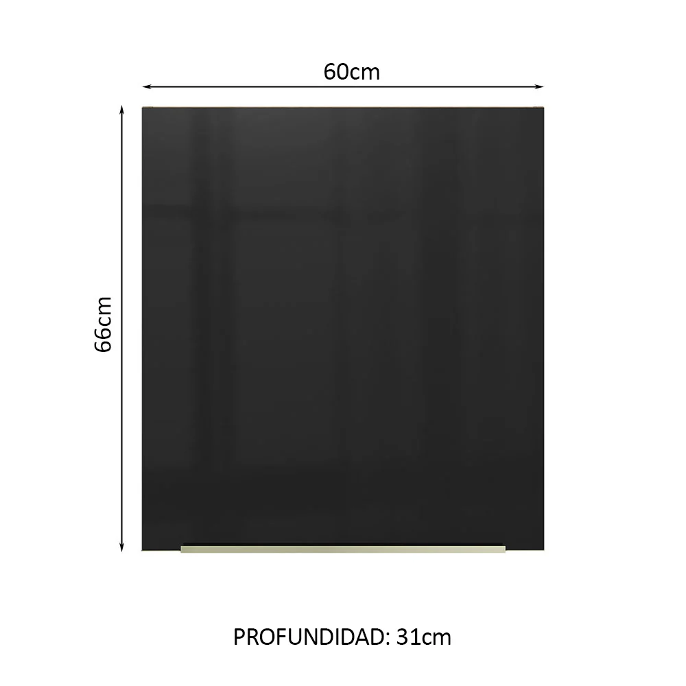 Alacena 60 cm 1 Puerta Lux Marrón/Negro - Image 2