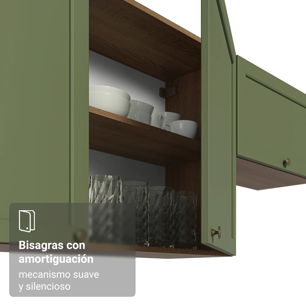 Alacena 60 cm 1 Puerta Marrón/verde Vik Madesa - Image 8