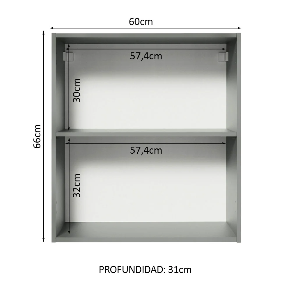 Alacena 60 cm 1 Puerta Nice Gris - Image 3