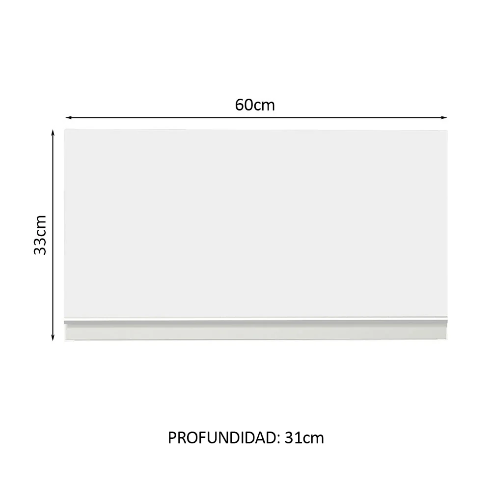 Alacena 60 cm 1 Puerta Rebatible Glamy Blanco - Image 2