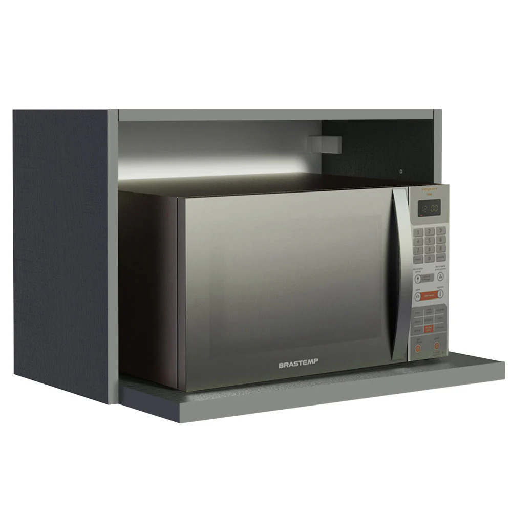 Alacena 60 cm Nicho para Microondas y Horno Nice Gris - Image 3