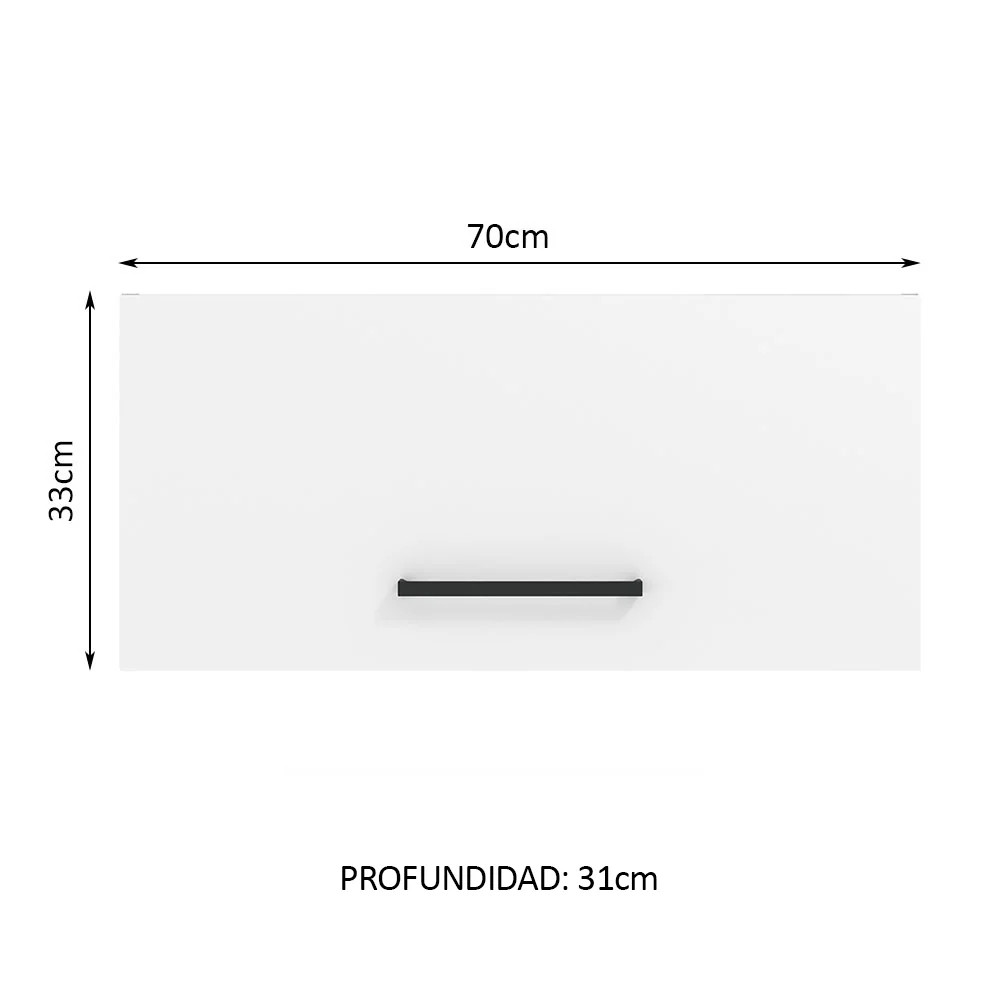 Alacena 70 cm 1 Puerta Agata Marrón/Blanco - Image 2