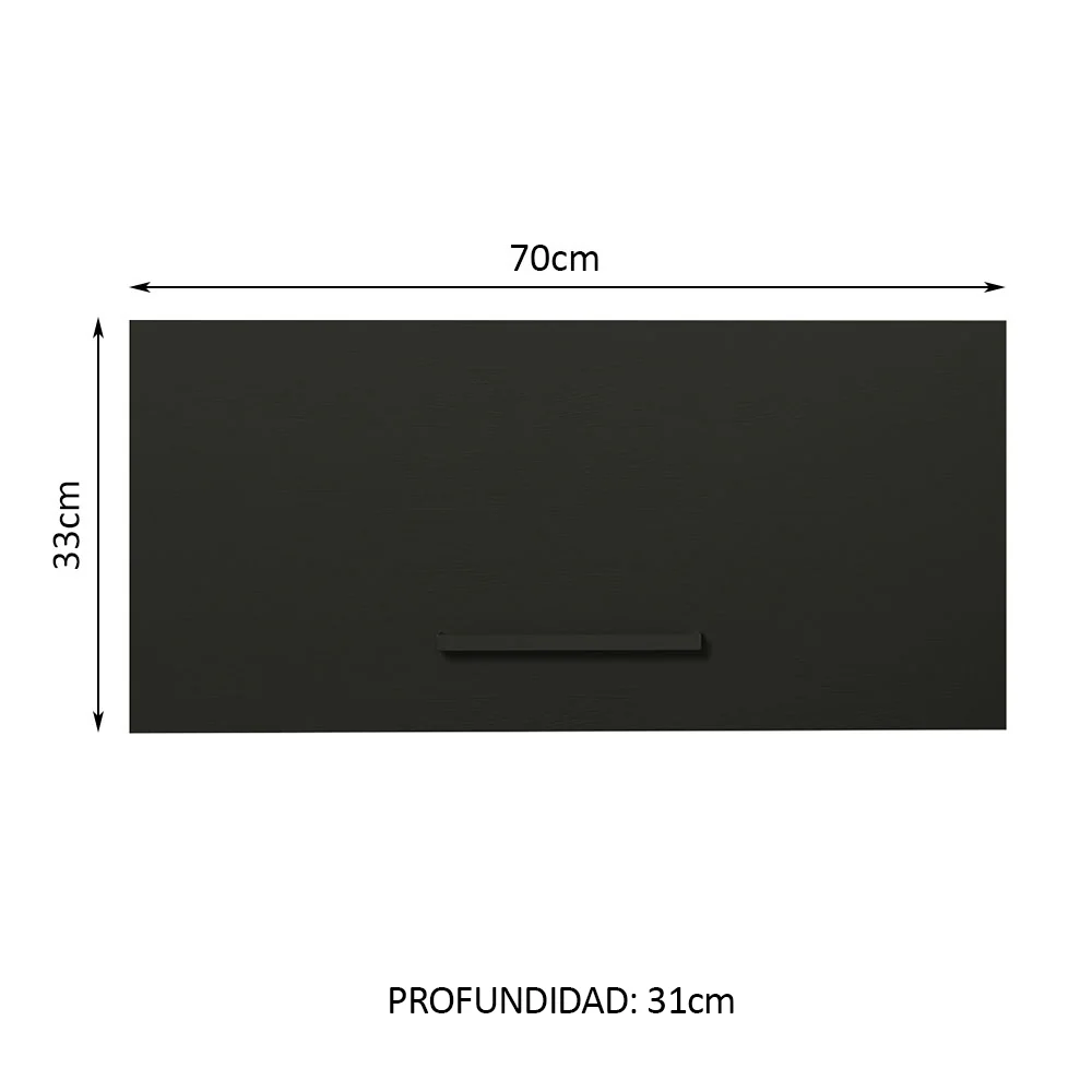 Alacena 70 cm 1 Puerta Agata Marrón/Negro - Image 2