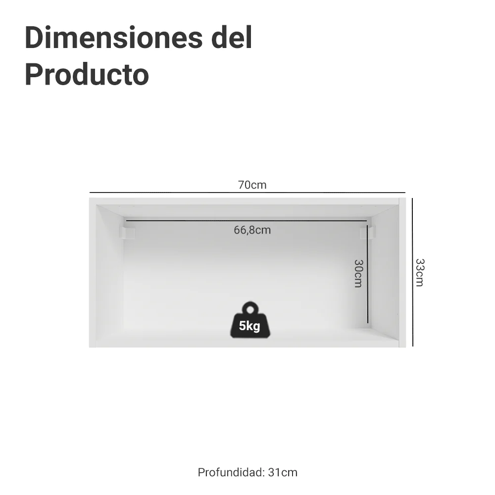 Alacena 70 cm 1 Puerta Puerta Rebatible Blanco/Verde Vik Madesa - Image 2