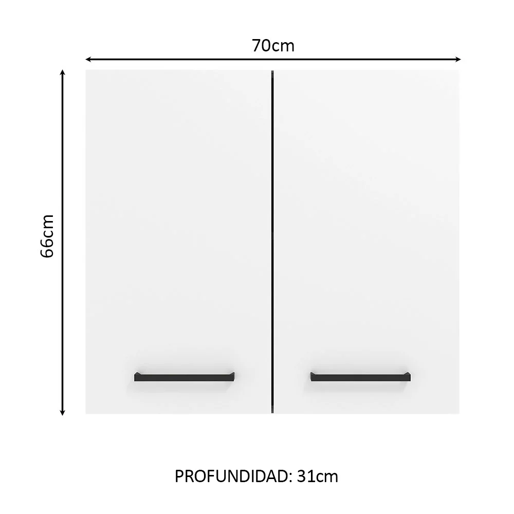 Alacena 70 cm 2 Puertas Agata Marrón/Blanco - Image 2