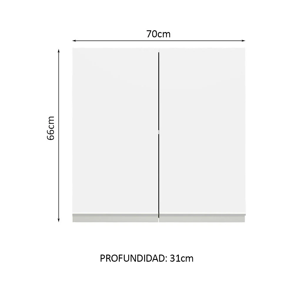 Alacena 70 cm 2 Puertas Glamy Blanco - Image 2