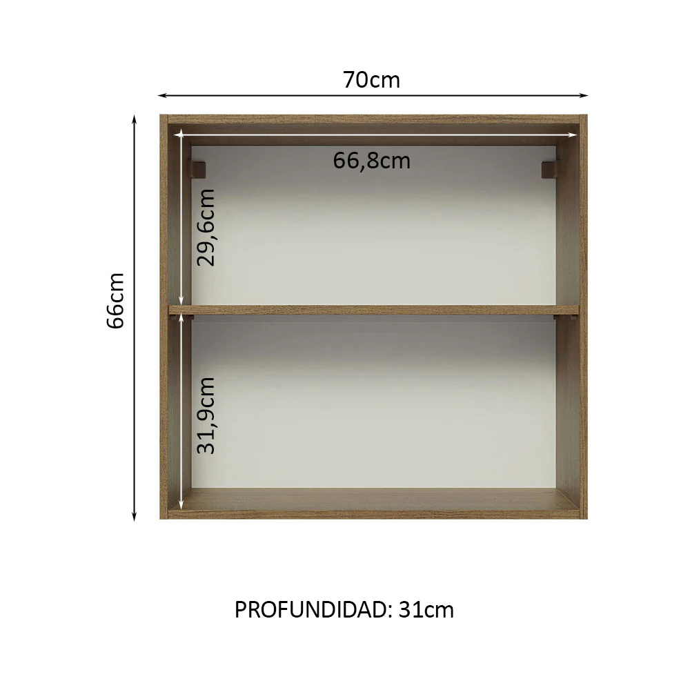 Alacena 70 cm 2 Puertas Lux Marrón/Gris - Image 3
