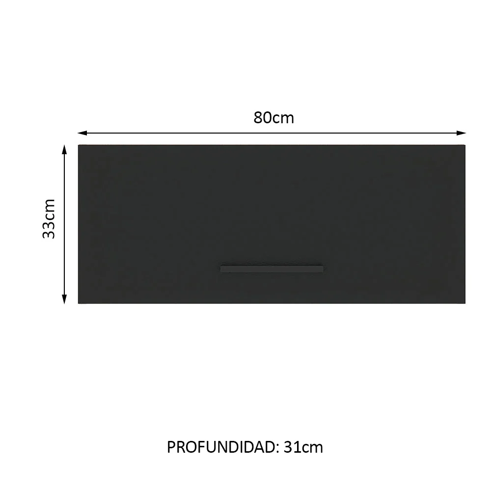 Alacena 80 cm 1 Puerta Agata Blanco/Negro - Image 2