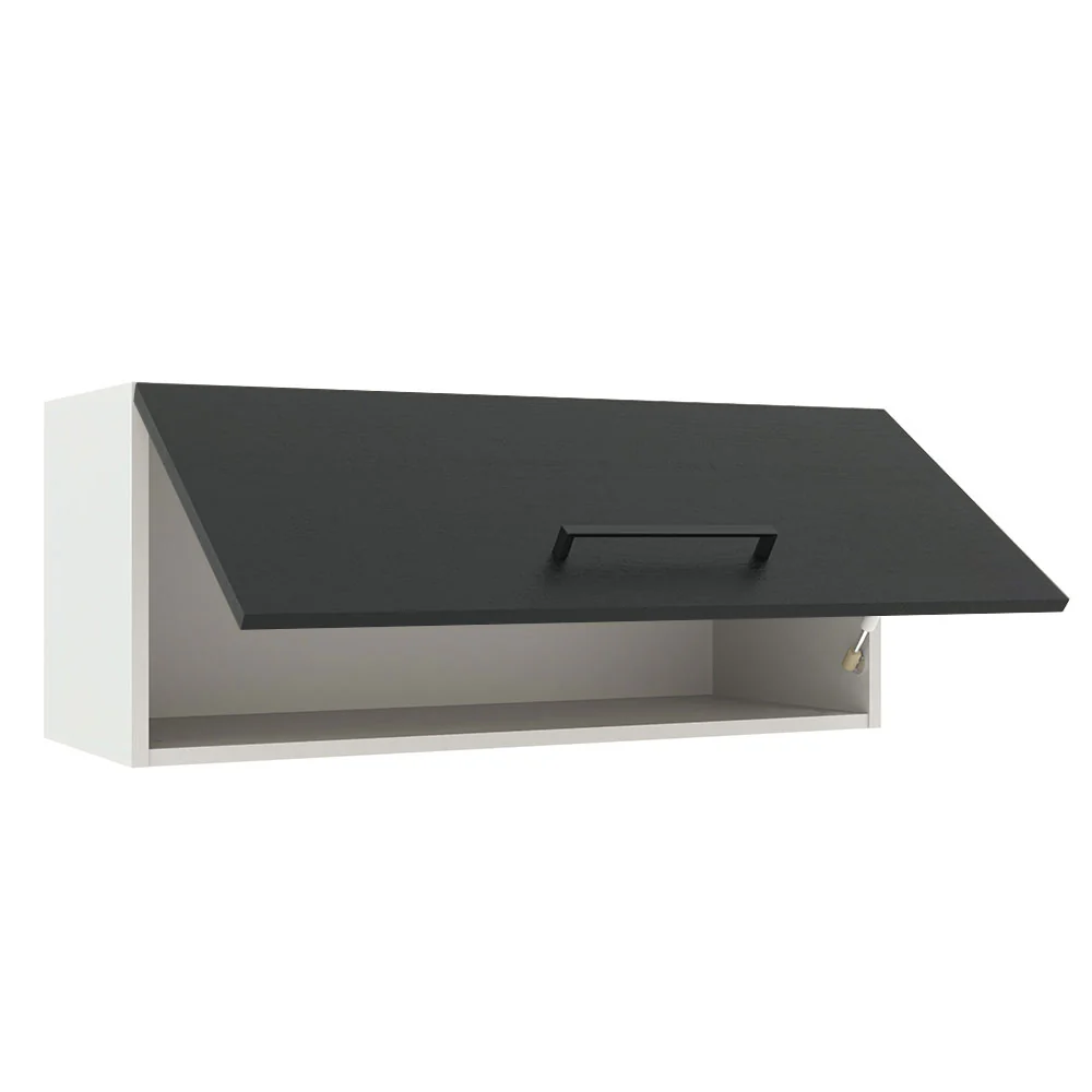 Alacena 80 cm 1 Puerta Agata Blanco/Negro - Image 6