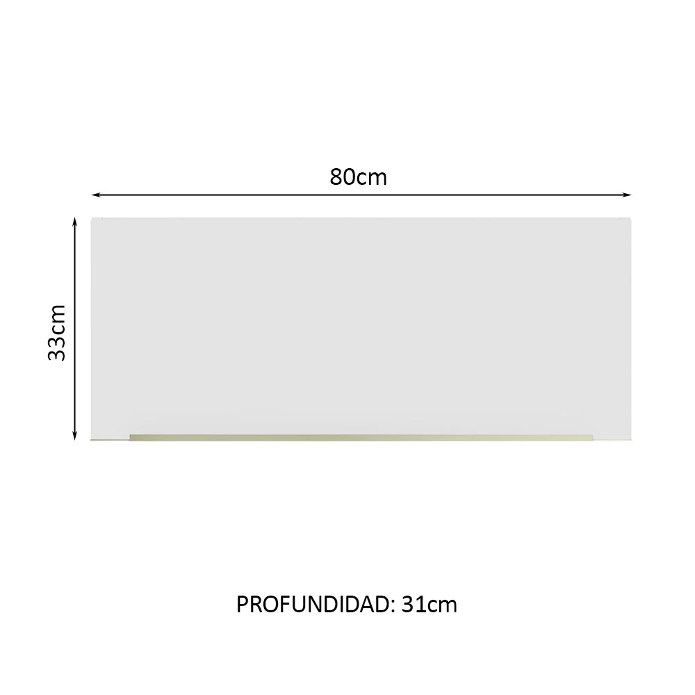 Alacena 80 cm 1 Puerta Lux Blanco/Blanco - Image 2