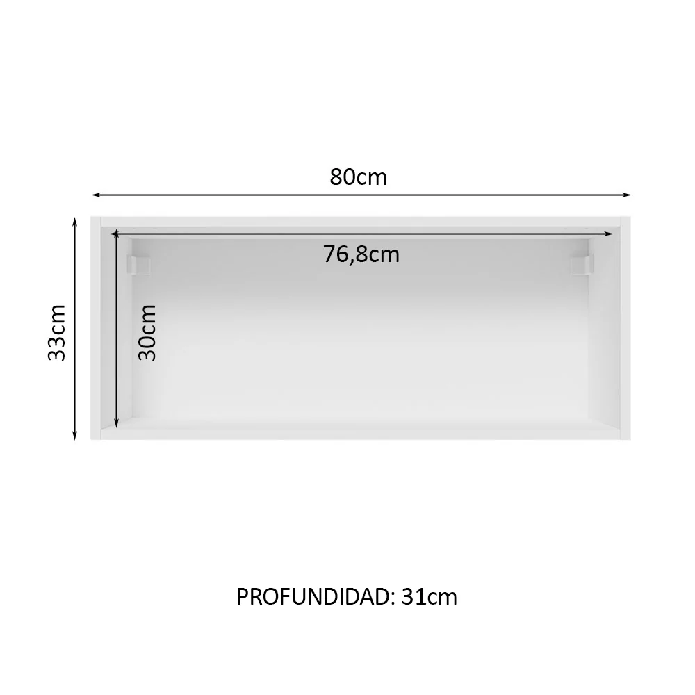 Alacena 80 cm 1 Puerta Lux Blanco/Gris - Image 3