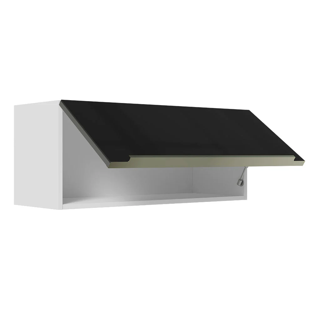 Alacena 80 cm 1 Puerta Lux Blanco/Negro - Image 6