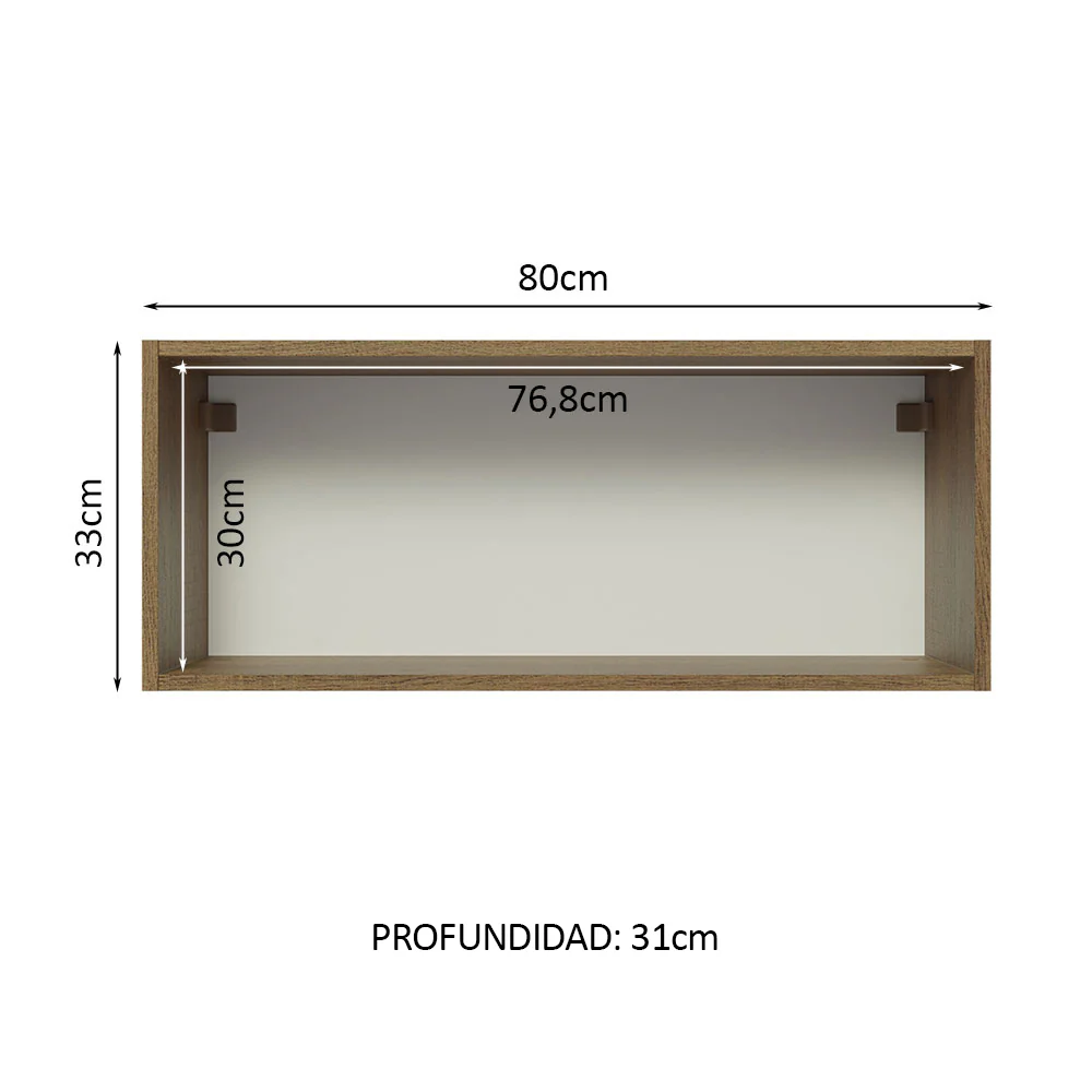 Alacena 80 cm 1 Puerta Lux Marrón/Gris - Image 3