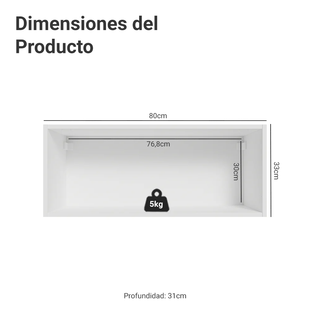 Alacena 80 cm 1 Puerta Puerta Rebatible Blanco/Verde Vik Madesa - Image 2