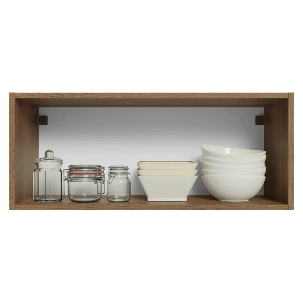 Alacena 80 cm 1 Puerta Puerta Rebatible Marrón/Blanco Vik Madesa - Image 4