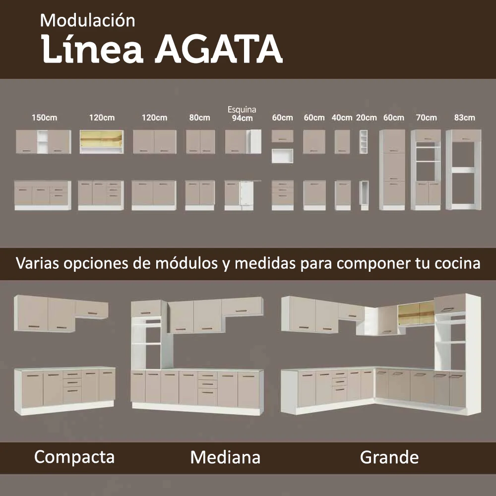 Alacena 80 cm 1 Puerta Rebatible Blanco/Crema Agata Madesa - Image 6