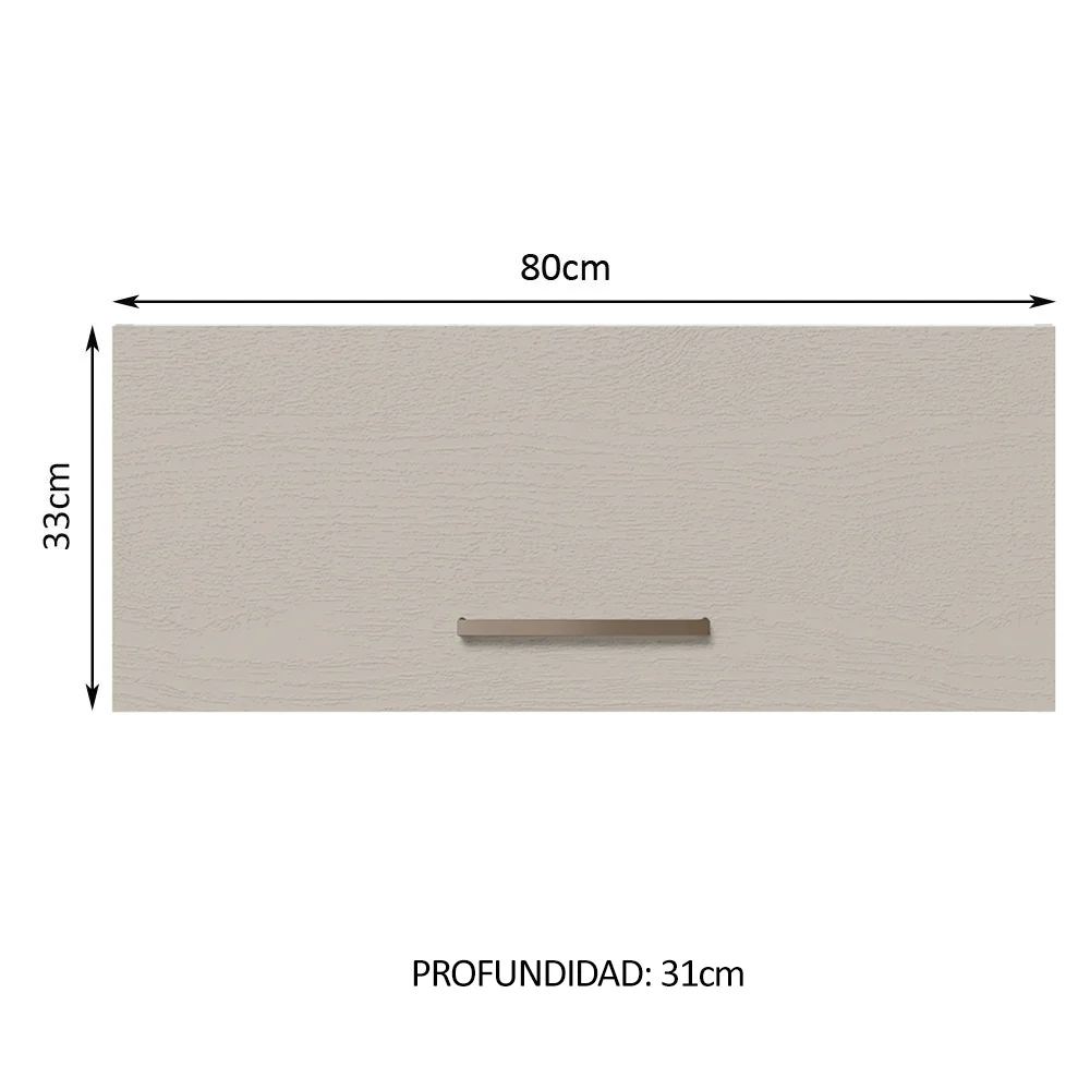 Alacena 80 cm 1 Puerta Rebatible Marrón/Crema Agata Madesa - Image 2