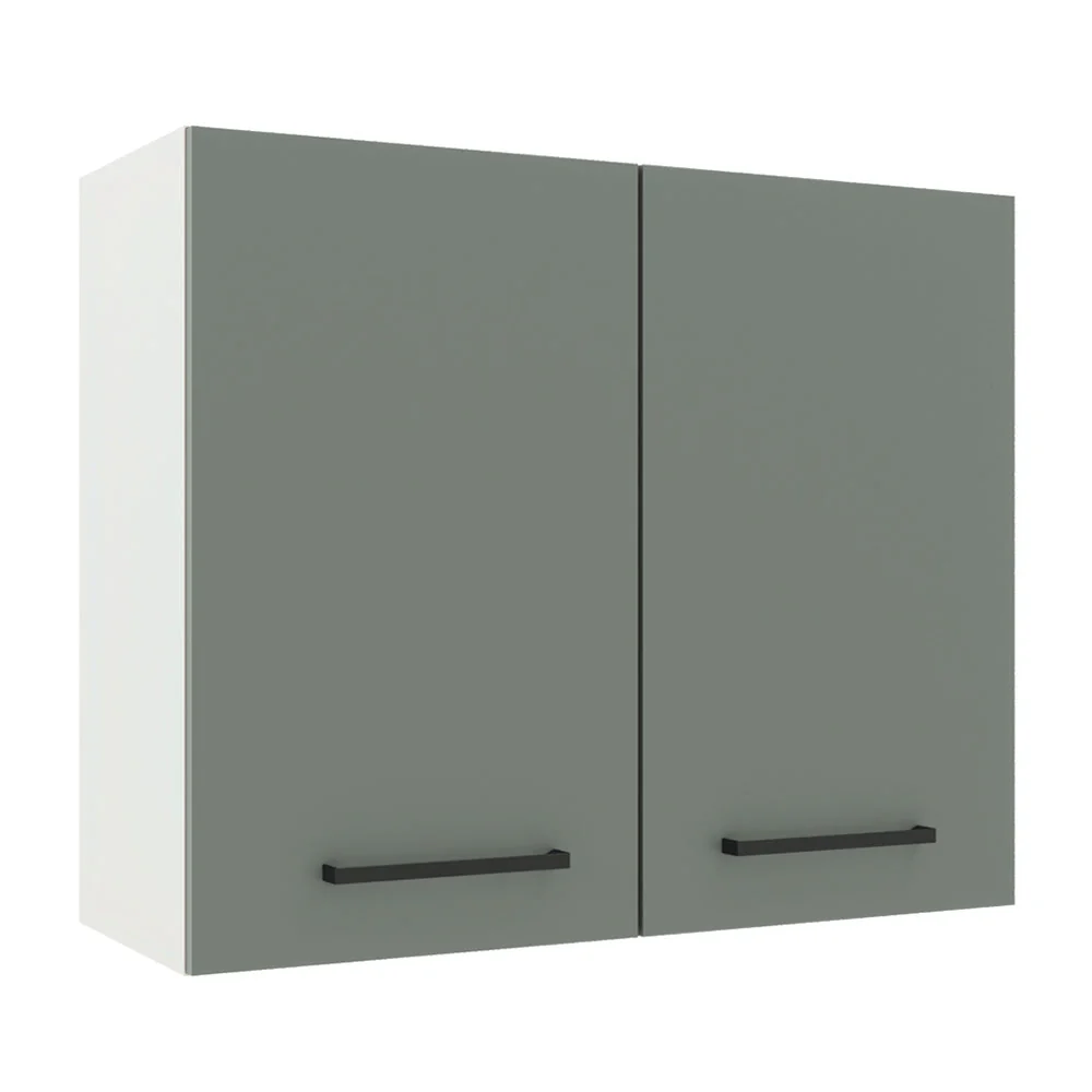 Alacena 80 cm 2 Puertas Agata Blanco/Gris