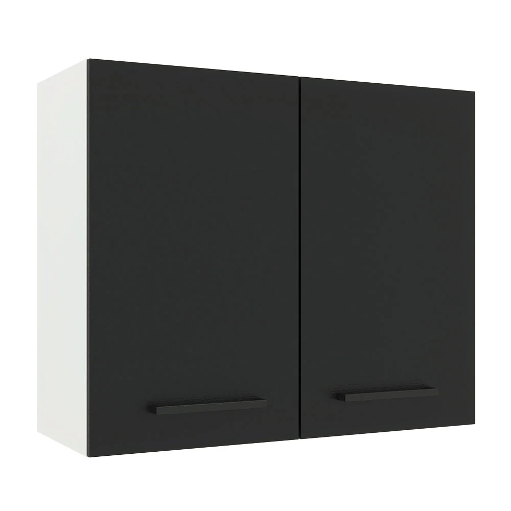 Alacena 80 cm 2 Puertas Agata Blanco/Negro