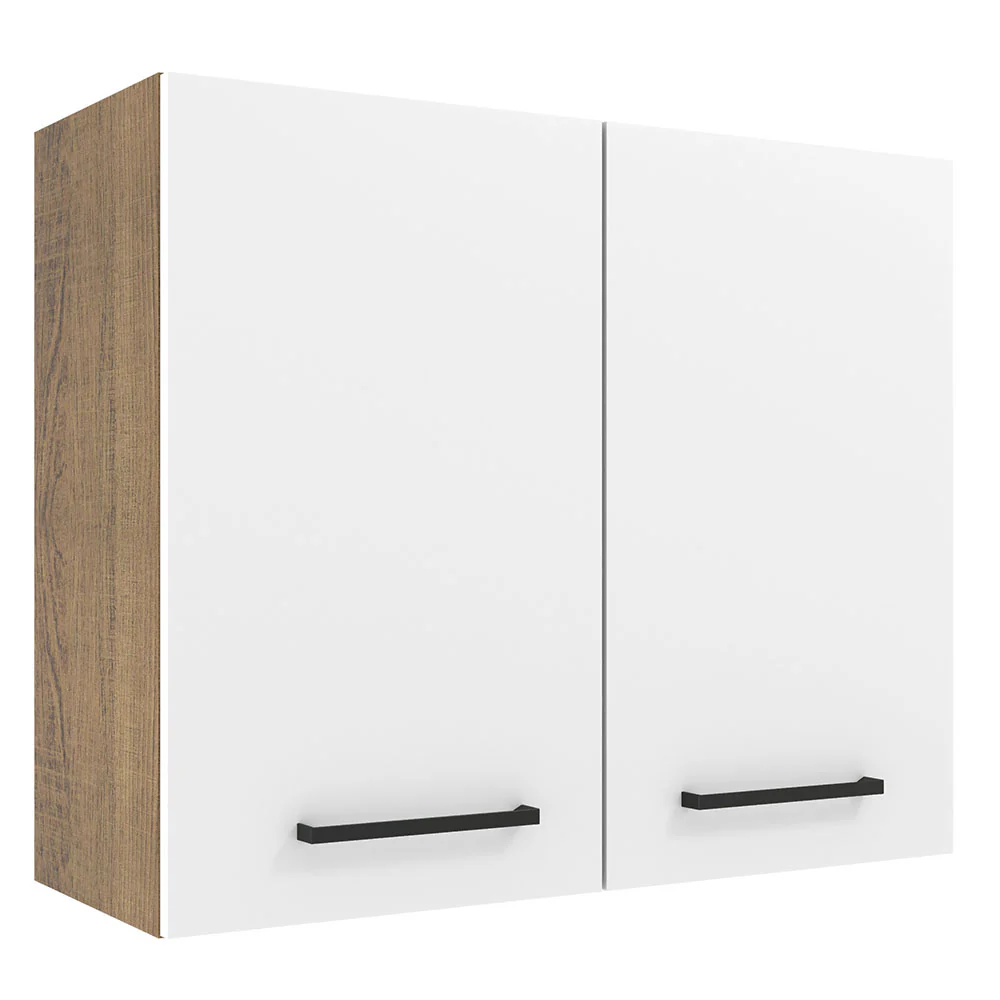 Alacena 80 cm 2 Puertas Agata Marrón/Blanco