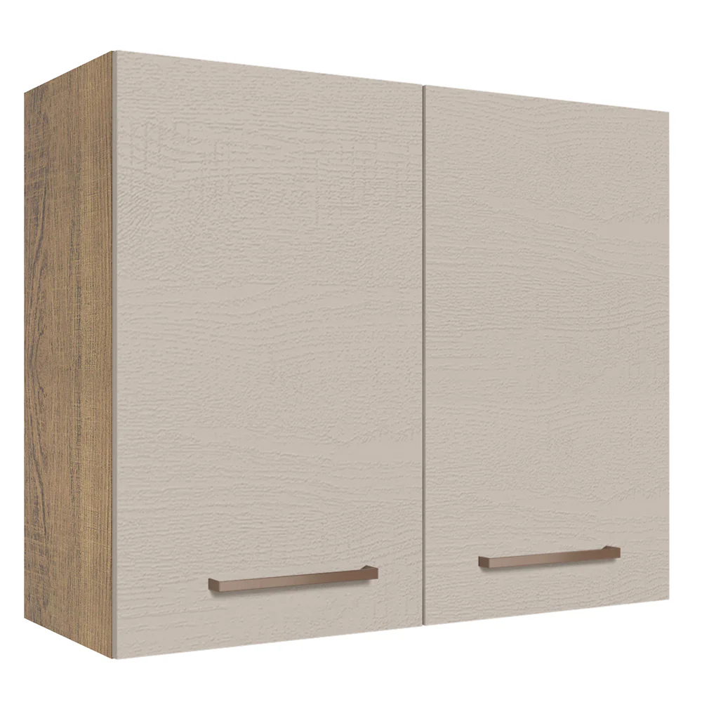 Alacena 80 cm 2 Puertas Agata Marrón/Crema