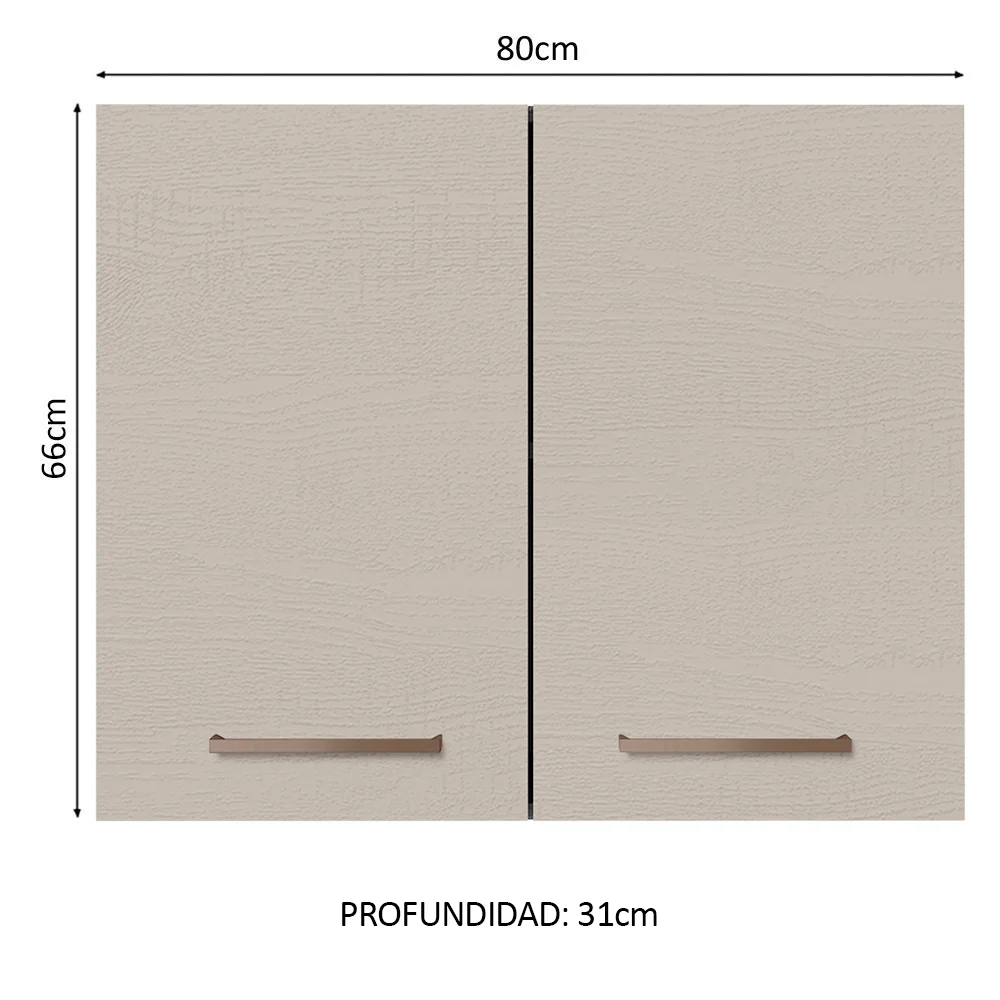 Alacena 80 cm 2 Puertas Agata Marrón/Crema - Image 3