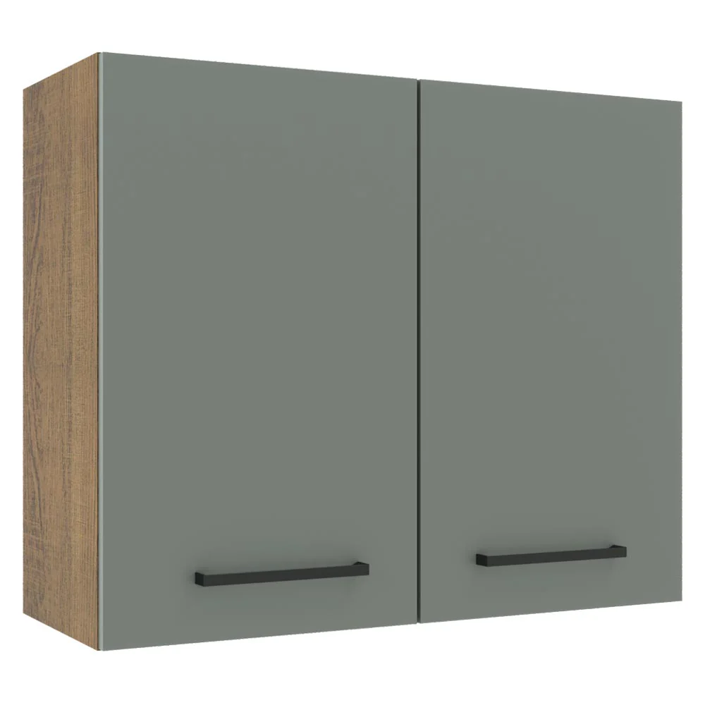 Alacena 80 cm 2 Puertas Agata Marrón/Gris