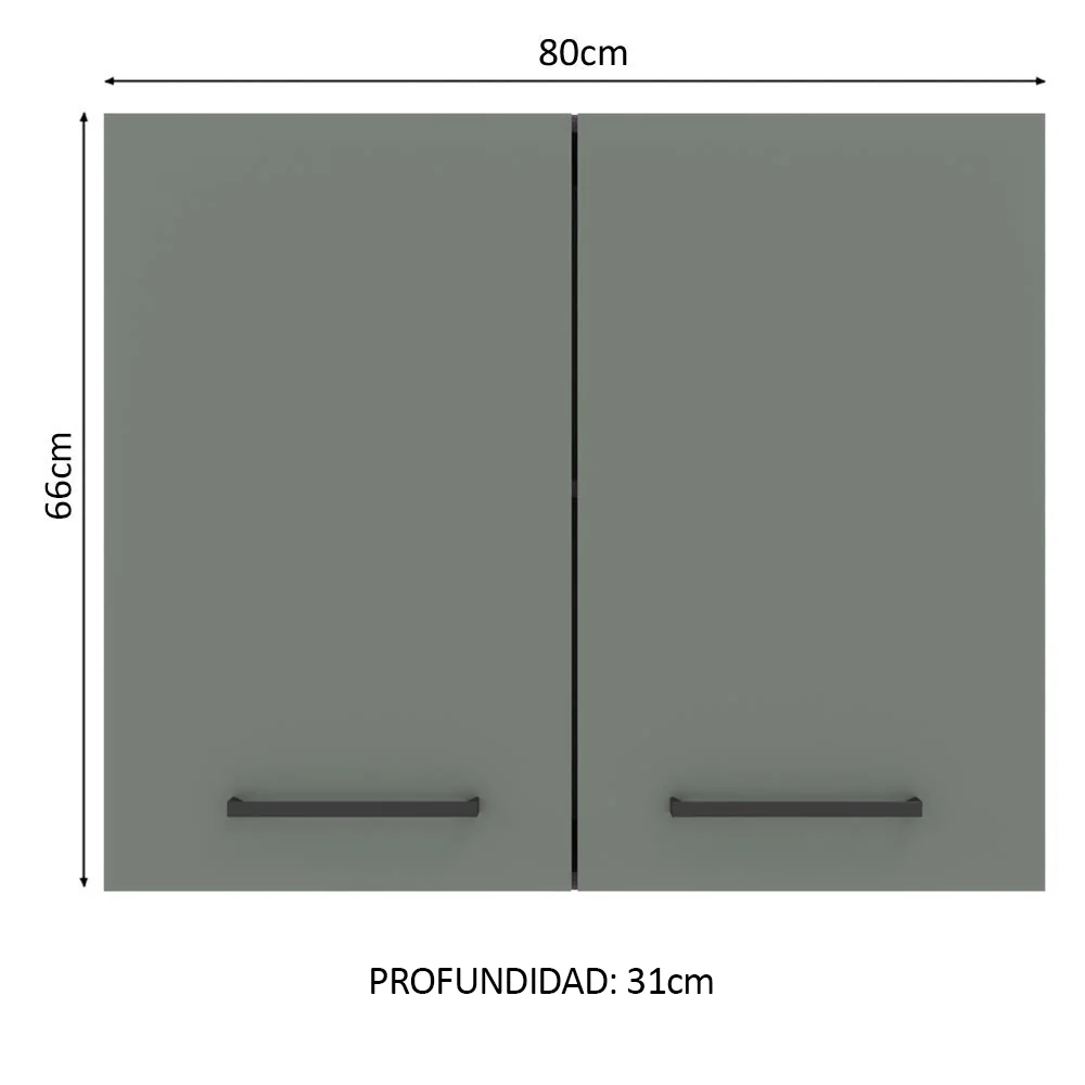 Alacena 80 cm 2 Puertas Agata Marrón/Gris - Image 2