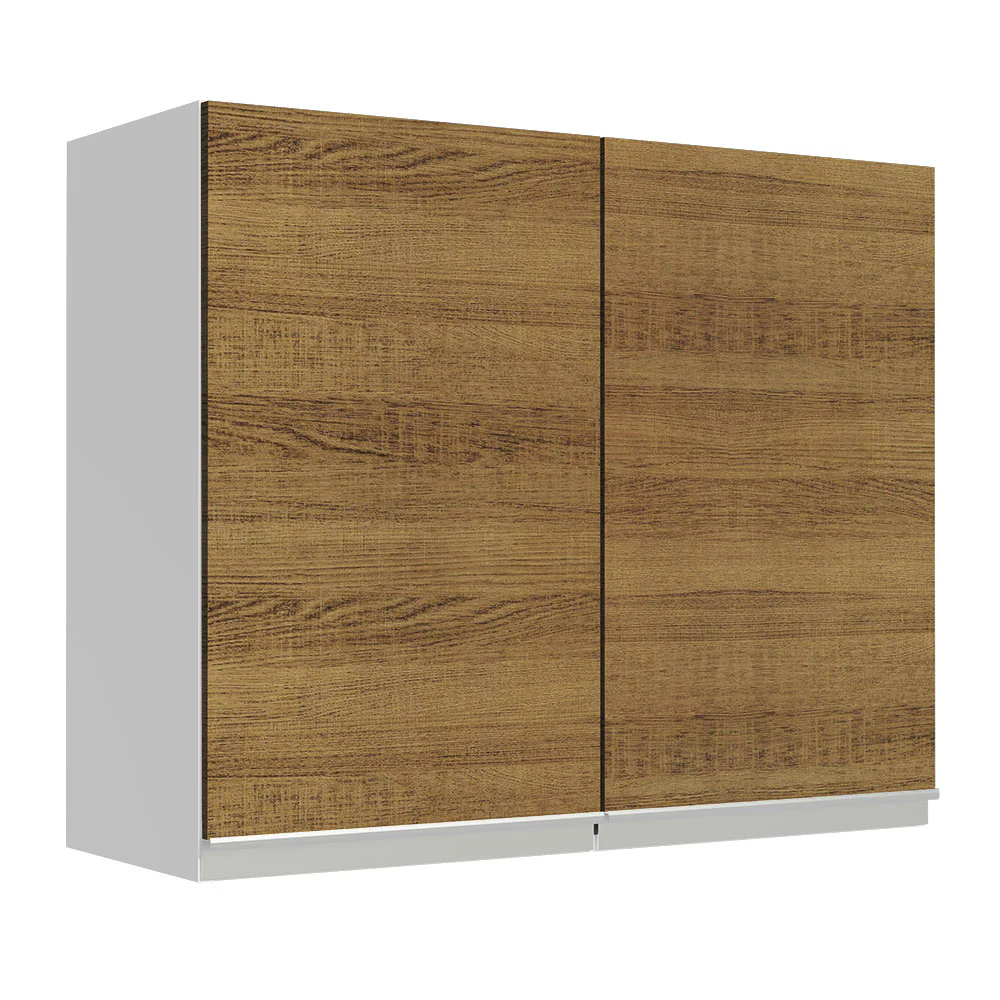 Alacena 80 cm 2 Puertas Glamy Blanco/Marrón