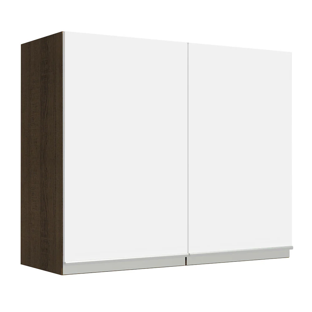 Alacena 80 cm 2 Puertas Glamy Marrón/Blanco