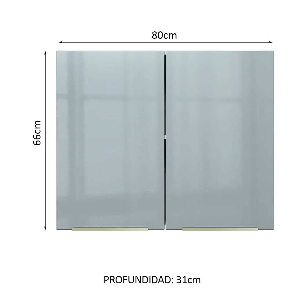Alacena 80 cm 2 Puertas Lux Blanco/Gris - Image 2