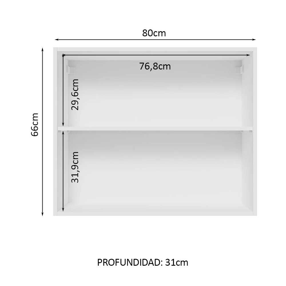 Alacena 80 cm 2 Puertas Lux Blanco/Gris - Image 3