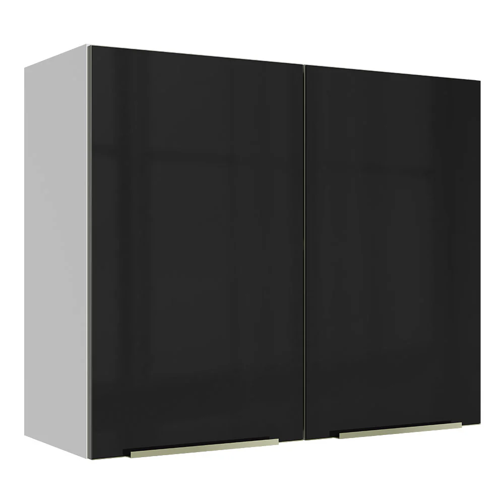 Alacena 80 cm 2 Puertas Lux Blanco/Negro