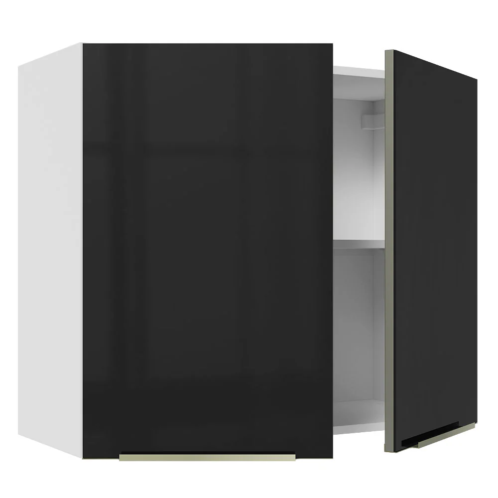 Alacena 80 cm 2 Puertas Lux Blanco/Negro - Image 6