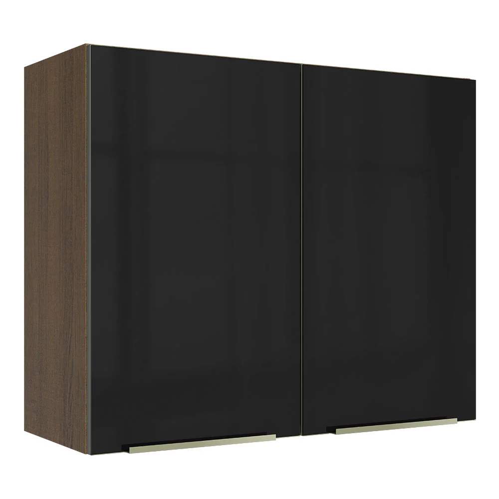 Alacena 80 cm 2 Puertas Lux Marrón/Negro
