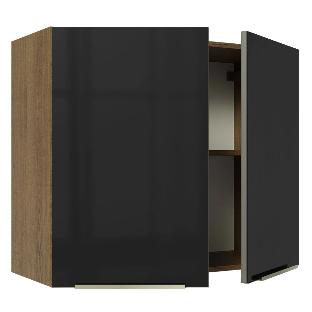 Alacena 80 cm 2 Puertas Lux Marrón/Negro - Image 6