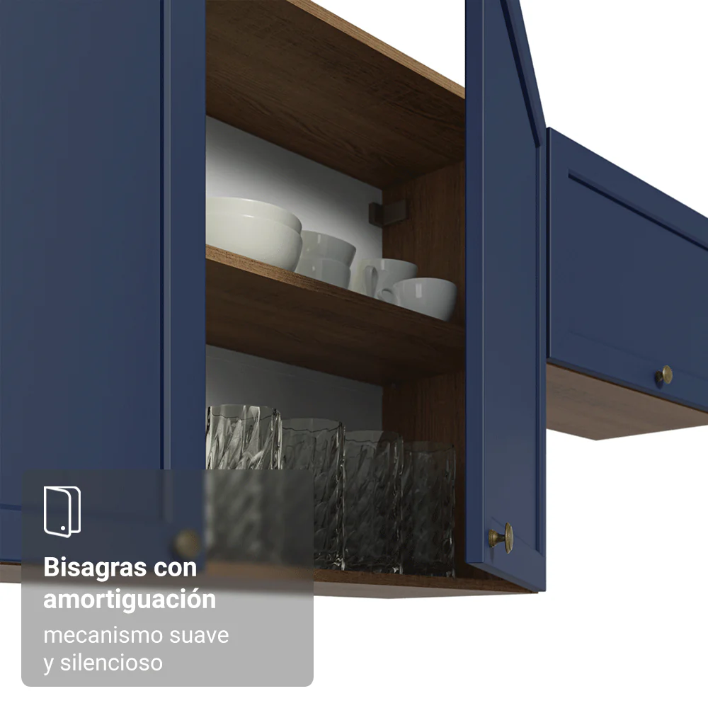 Alacena 80 cm 2 Puertas Marrón/Azul Vik Madesa - Image 7