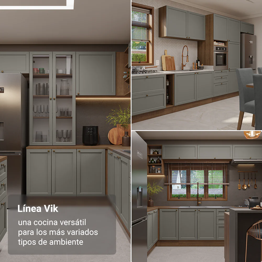 Alacena 80 cm 2 Puertas Marrón/Gris Vik Madesa - Image 5